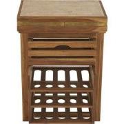 Wijnrek van massief acaciahout PERCHE