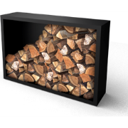 Beltza zwarte Houtopslag met achterwand Lengte: 1500 Breedte: 385 Hoog...