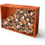 Egura Cortenstaal Houtopslag met achterwand Lengte: 1500 Breedte: 385 ...