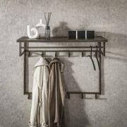 Kapstok Ferre 12-Haaks - Met Hoedenplank - Metaal Antiek Brons