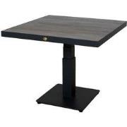 Pine Valley verstelbare lounge tafel midnight grey 90 x 90 cm