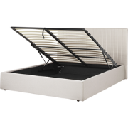 VION - Bed met opbergruimte - Beige - 160 x 200 cm - Polyester
