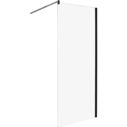 AHAUS - Douchescherm - Zwart - 80 x 190 cm - Veiligheidsglas