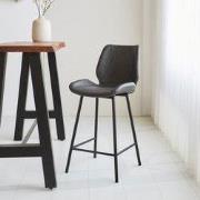 Beau Industriële Barkruk Antraciet Kunstleer – 67 cm Zithoogte - Zonde...