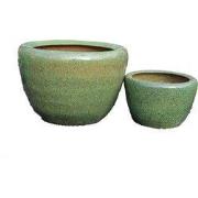 PTMD Madaline Green Glazed Round Ceramic Pot SV2