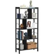 MAZAZU Boekenkast Industrieel – Zwart – 154,5 cm Hoog