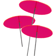 3 stuks! Zonnevangers Rood-Roze (kleur fuchsia) groot 175x20 cm Cazado...