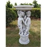 Beeld sokkel engelen met schaal