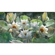 Lotusbloemen 130x70cm Tuinschilderij