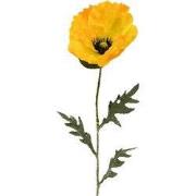 Kunstbloem papaver tak geel, 65 cm