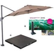 Garden Impressions Hawaii zweefparasol S Ø300 - donker grijs/taupe met...
