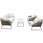 Calera 4 piece loungeset aluminium bronze/belt toffee/wool white AW