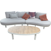 Washington loungeset oyster/zand/acacia incl. lichtbruin olefin kussen...