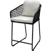Bara high dining chair alu black/rope black/wool white AW incl. kussen...