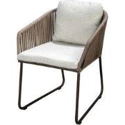 Calera dining chair aluminium bronze/belt toffee/wool white AW
