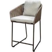 Calera high dining chair aluminium bronze/belt toffee/wool white AW