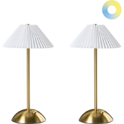 RUBA - Draadloze lamp set van 2 - Goud - Metaal