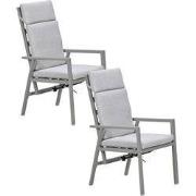 Garden Impressions Kasper tuinstoel verstelbaar taupe - 2 stuks