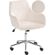 WELLSTON - Bureaustoel - Lichtbeige - Corduroy