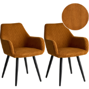 MORI - Eetkamerstoel set van 2 - Oranje - Corduroy