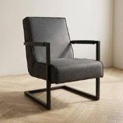 Industriële fauteuil antraciet eco-leer Tiger