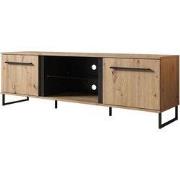 Meubella - TV-Meubel Saturn - Eiken - Zwart - 170 cm