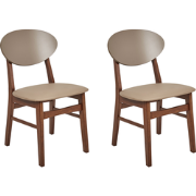 AMERY - Eetkamerstoel set van 2 - Lichtbruin - Rubberhout