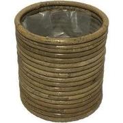 Pot Rond Streep Grey - 14x18 cm