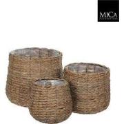 Mand rond lichtbruin h26xd26 cm