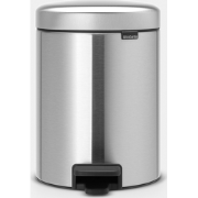 NewIcon Pedaalemmer, 5 liter, kunststof binnenemmer - Matt Steel