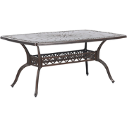 LIZZANO  - Tuintafel - Donkerbruin - 102 x 165 cm - Aluminium