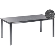 COSOLETO - Tuintafel - Zwart - Glas/RVS