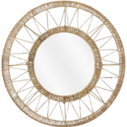 Mica Decorations Ludy Spiegel Rotan - Wandspiegel - Boho Decoratie - D...