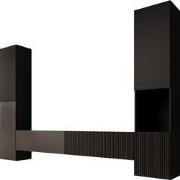 Meubella - Cruzar - Wandmeubel - Zwart - 280x30x180 cm