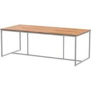 Quatro tafelframe Frost Grey met tafelblad Teak 220 x 95 cm
