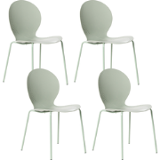 MILOS - Tuinstoel set van 4 - Lichtgroen - Kunststof