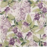 Clayre & Eef Servetten Papier Set van 20 33x33 cm Wit Paars Papier Blo...