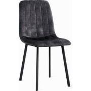 Eetkamerstoel Minsk Velvet Antraciet - 54 cm x 88 cm x 46 cm - Fluweel