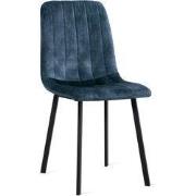 Eetkamerstoel Minsk Velvet Petrol - Benzine - 54 cm x 88 cm x 46 cm - ...