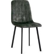 Eetkamerstoel Minsk Velvet Groen - Green - 54 cm x 88 cm x 46 cm - Flu...
