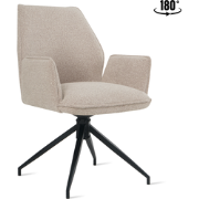 Eetkamerstoel Jill Bouclé Taupe - "Taupe" - 90 cm x 57 cm x 63 cm - Lu...
