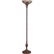 Lumilamp Tiffany Vloerlamp Ø 35x180 cm Beige Rood Glas Bloemen