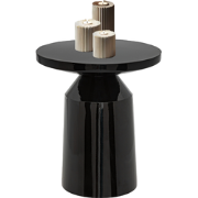 MISOU Bijzettafel - Rond - Koffietafel - Modern - Organisch -  Zwart -...