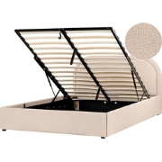 QUILLIEN - Bed met opbergruimte - Beige - 140 x 200 cm - Bouclé