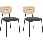 MAYETTA - Eetkamerstoel set van 2 - Donkergroen - Polyester