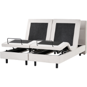 DUKE II - Tweepersoonsbed - Lichtbeige - 160 x 200 cm - Polyester