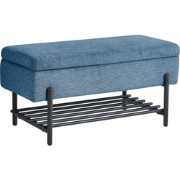 SOLVANG - Opbergbankje - Blauw - Stof