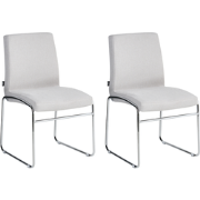 LECCO - Eetkamerstoel set van 2 - Lichtgrijs - Stof