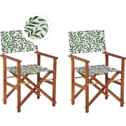 CINE  - Tuinstoel set van 2 - Groen/Cremewit/Blad - Polyester