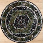 Picasso Paloma Rond Vintage Vloerkleed - Multi / Groen - Laagpolig- 16...